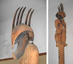 Kamapuaʻa statue: a wooden sculpture of the Hawaiian demi-god