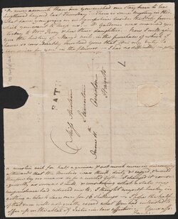 Last page of a letter from Austen to her sister, Cassandra, dated 11 June 1799