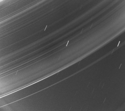 A Voyager 2 image of Uranus's rings.