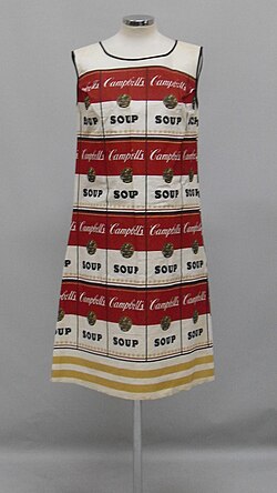 The Souper Dress (1967), based on Warhol's Campbell's Soup Cans