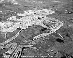 Gold mining in Nome, 1940s