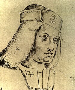 A 15th-century drawing of Perkin Warbeck