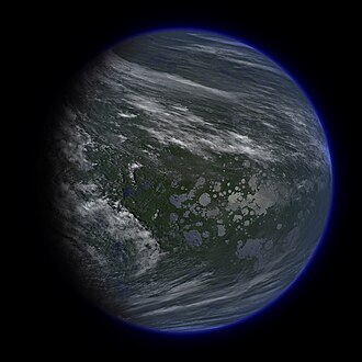 An artist's conception of a terraformed Mercury