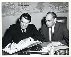 Peck with Deputy Mayor of Boston Henry Scagnoli c. 1968