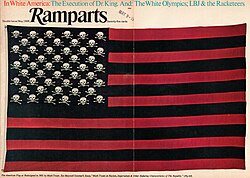 In 1901, Twain wrote a satirical essay titled To the Person Sitting in Darkness, in which he expressed his strong anti-imperialist views against ongoing conflicts such as the Boxer Rebellion, the Second Boer War and the Philippine–American War. At one point in the essay, Twain made a sardonic suggestion for a flag of the Philippines under American control; "And as for a flag for the Philippine Province, it is easily managed. We can have a special one—our States do it: we can have just our usual flag, with the white stripes painted black and the stars replaced by the skull and cross-bones."[156]