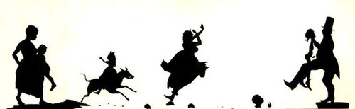 " The Means to an End: A Shadow Drama in Five Acts," etching and aquatint by Walker, five panels, Honolulu Museum of Art, 1995