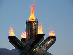 The cauldron of the 2010 Winter Olympics in Vancouver