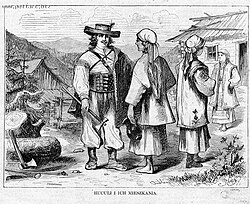 Hutsul people, living in the Carpathian mountains, c. 1872