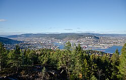 Drammen seen from Nordbykollen