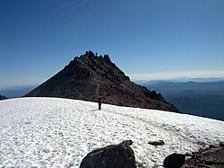 Snow covered summit of Lassen Peak