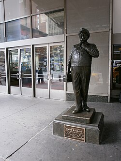 Ralph Kramden statue at the Port Authority Bus Terminal in Manhattan