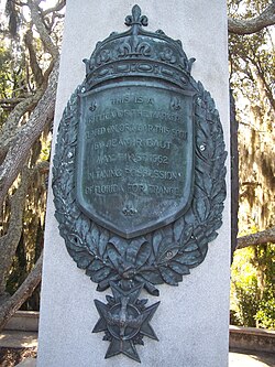 A replica of Jean Ribault's column claiming Florida for France in 1562