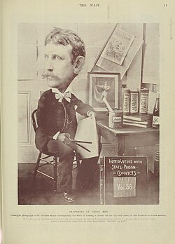 A caricature of Hearst published in The Wasp, November 21, 1896