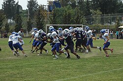 Game of one of the youth divisions of the Borregos Salvages American football associated with Monterrey Institute of Technology and Higher Education, Mexico City.