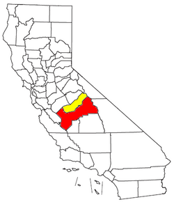 Map of Metropolitan Fresno and its components: Fresno County Madera County
