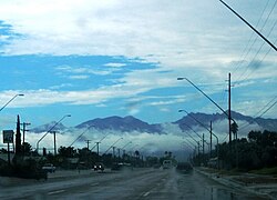 Monsoon clouds blanketed the Catalina Mountains in August 2005.