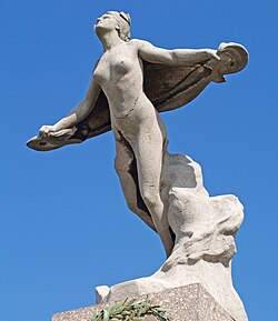 Statue in honor of Coli, Nungesser, and Lindbergh at Paris–Le Bourget Airport