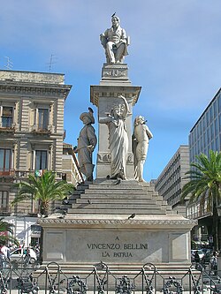 Stesicoro Square and Bellini's Monument (Piazza Stesicoro – Monumento a Vincenzo Bellini)