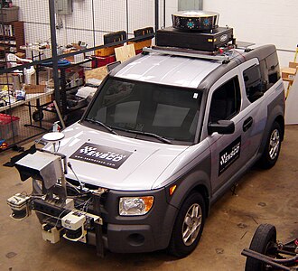 Radar, GPS, lidar, etc. are all combined to provide proper navigation and obstacle avoidance (vehicle developed for 2007 DARPA Urban Challenge).