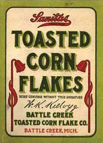 Corn flakes package from 1906