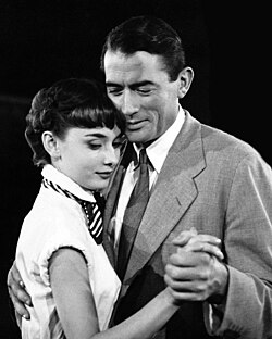 Hepburn and Gregory Peck in a promotional still for Roman Holiday (1953)