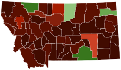 Map of counties in Montana by racial plurality, per the 2020 U.S. census Legend Non-Hispanic White 50–60% 60–70% 70–80% 80–90% 90%+ Native American 50–60% 60–70% 70–80%