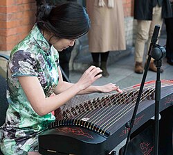 Guzheng, a type of Chinese instrument.
