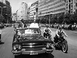 Arrival of the president of Ghana, Kwame Nkrumah, and president of Yugoslavia, Josip Broz Tito, to the first conference of the Non-Aligned Movement, Belgrade, 1961