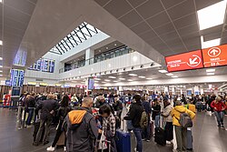 Departures area of the Milan Bergamo Airport