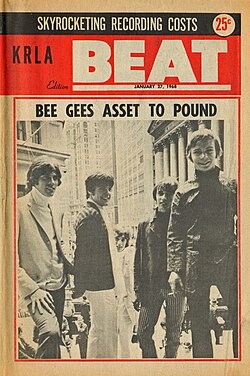 Bee Gees on the cover of the 27 January 1968 issue of KRLA Beat
