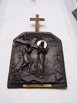 "The way of the Cross" by Gennadiy Jerszow - 14 relief images (bronze) Basilica of the Assumption of the Virgin Mary. Gdańsk, Poland