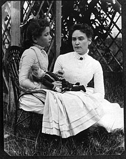 Helen Keller and Anne Sullivan vacationing at Cape Cod in July 1888