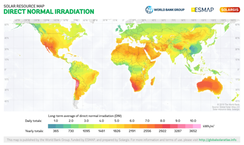 Global Map of Direct Normal Radiation[5]