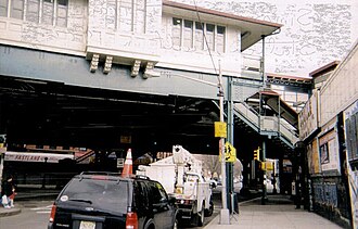 The Simpson Street elevated station was built in 1904. It was listed in the National Register of Historic Places in 2004.