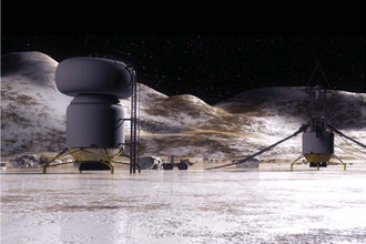 Artist's impression of a base on Callisto[163]