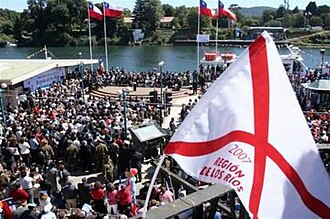 Picture of Michelle Bachelet's visit to Valdivia in 2007, in which she confirmed the creation of Los Ríos Region
