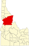 Map of Idaho highlighting Idaho County
