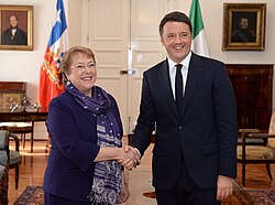 President Bachelet with Italian Prime Minister Matteo Renzi in 2015