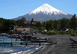 Osorno volcano in Chile is an example of a well-developed stratocone.