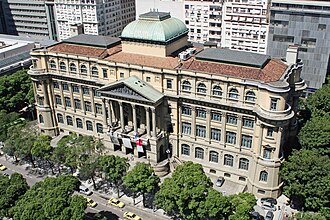 Biblioteca Nacional, situated in Rio de Janeiro, the depository of the bibliographic and document-based heritage of Brazil.