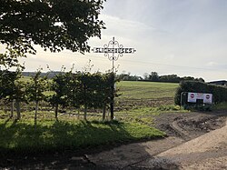 Front entrance to Hutton's farm Slighhouses. Location: 55°49′36″N 2°17′09″W﻿ / ﻿55.82675°N 2.28586°W﻿ / 55.82675; -2.28586﻿ (slighhouses)