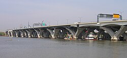 The Woodrow Wilson Bridge carrying I-95/I-495 over the Potomac River between Alexandria, Virginia, and Oxon Hill, Maryland, April 2007