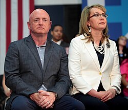 Giffords with husband Mark Kelly in 2016