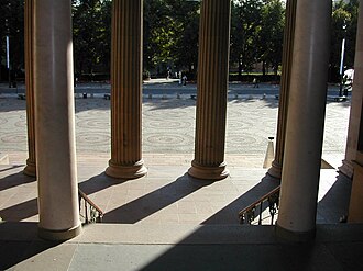 Stairs leading from Faculty of Law's Domus Media to University Square on Karl Johan's Street