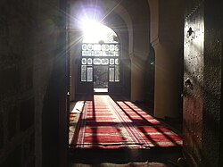 The interior of the Great Mosque of Sanaa, the oldest mosque in Yemen