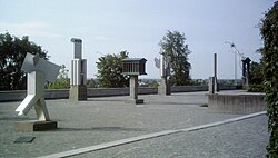 Melvin Charney's sculpture garden, in front of the CCA