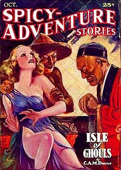 Stories showing Asian men as a threat to white women, such as this issue of Spicy-Adventure Stories, were common in the early 20th century.
