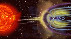 Artist's rendition of Earth's magnetosphere