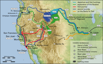 The exploration of the West by Jedediah Smith
