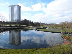 Maryhill features as Craiglang in Still Game. The tower block is the fictitious Osprey Heights, the flats in which Jack and Victor reside